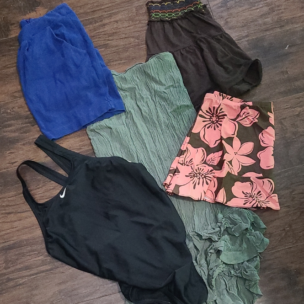 Nike Black Swimsuit with Vibrant Skirts Lot